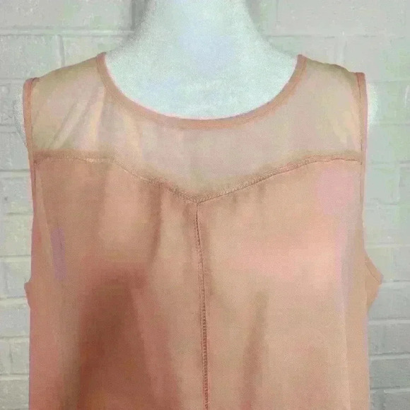 a.n.a. a new approach sheer light pink blouse size large - Picture 4 of 9